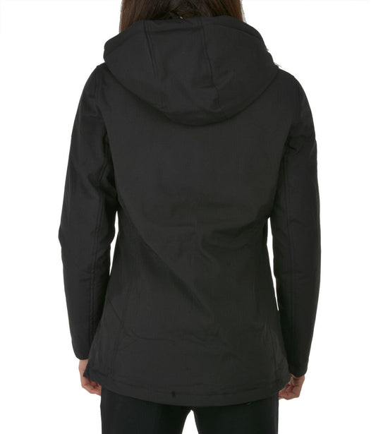 Yes Zee Elegant Black Hooded Down Jacket for Women