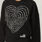 Love Moschino Chic Black Cotton Sweatshirt with Front Design