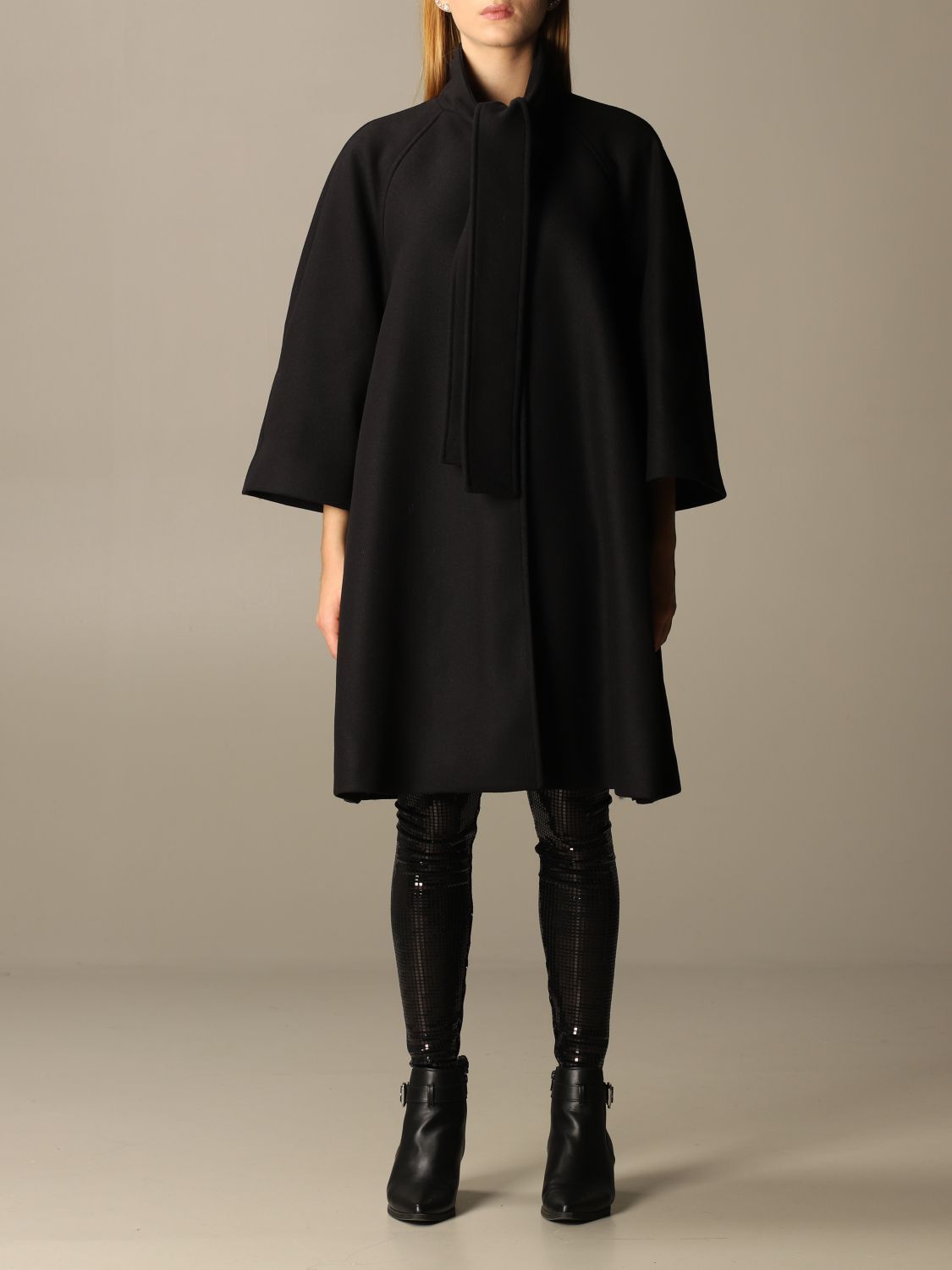 Love Moschino Black Wool Women Coat