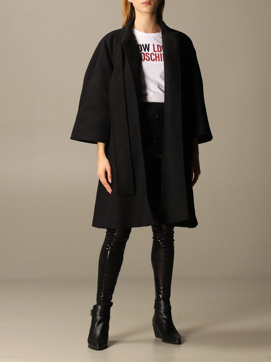 Love Moschino Black Wool Women Coat