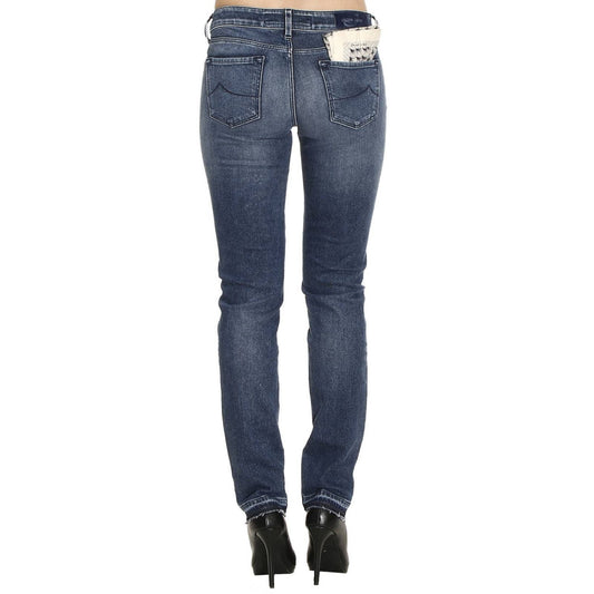 Jacob Cohen Blue Cotton Women Slim-Fit Jean