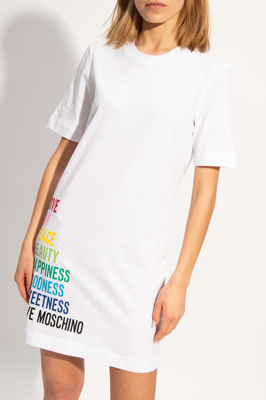 Love Moschino White Cotton Women Dress