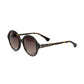 Frankie Morello Chic Black Turtle Pattern Round Sunglasses