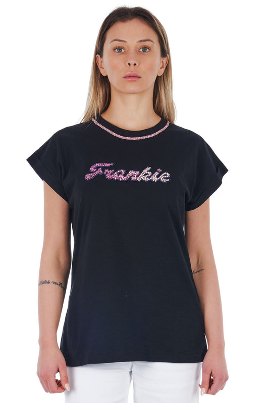 Frankie Morello "Black Cotton Women T-Shirt"