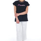 Frankie Morello "Black Cotton Women T-Shirt"