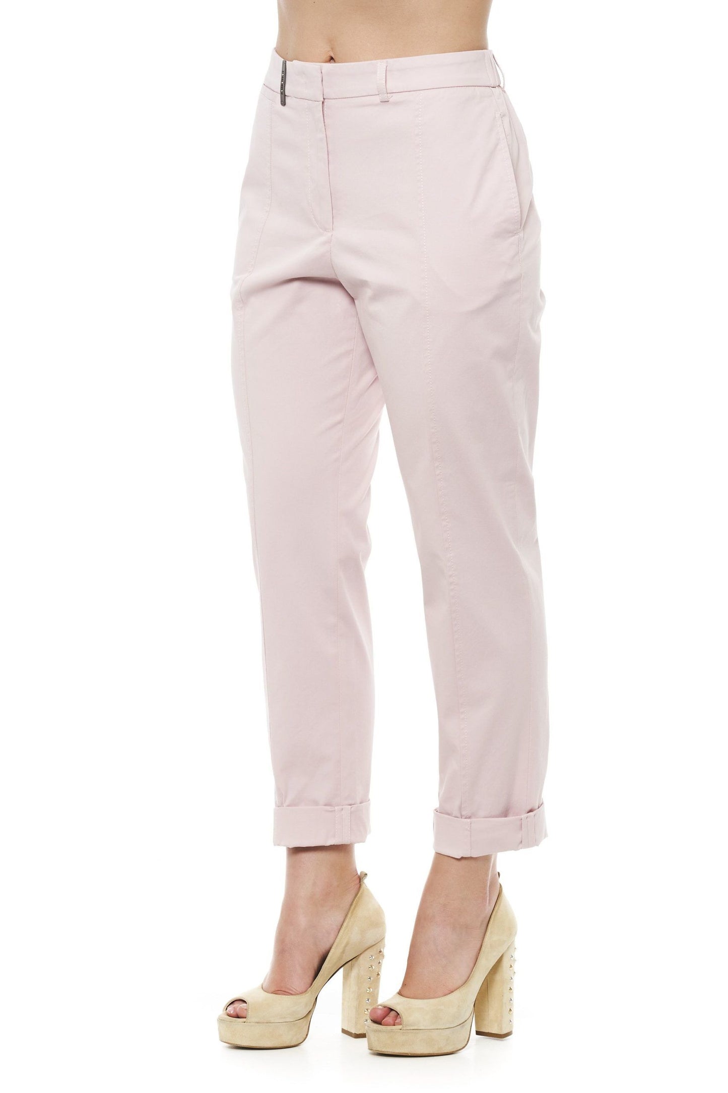 Peserico Pink Cotton Women Chino Pants