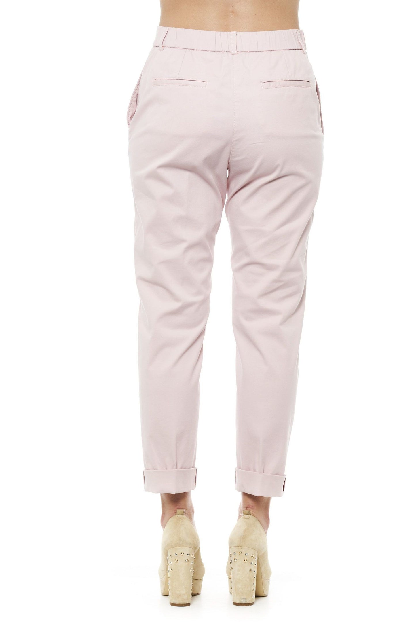 Peserico Pink Cotton Women Chino Pants