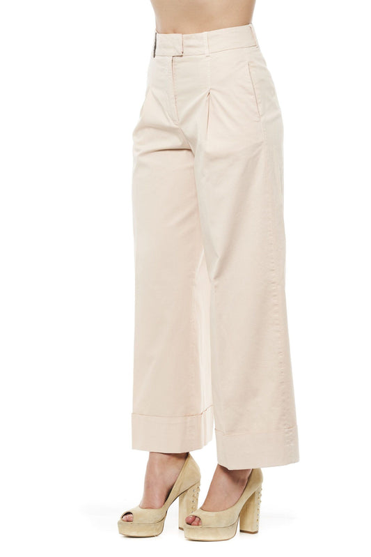 Peserico Beige Cotton Women Palazzo Pants