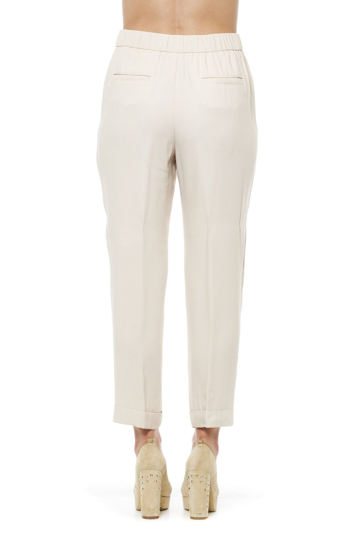 Peserico Beige Acetate Women Pants