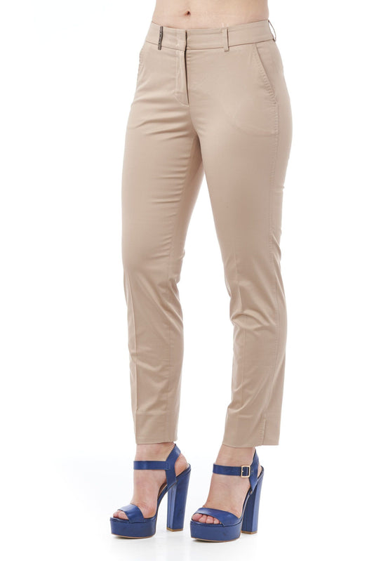 Peserico Beige Cotton Women Pants