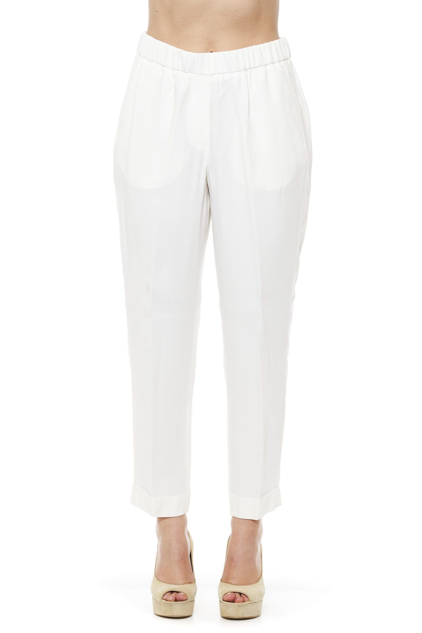 Peserico White Acetate Women Pant