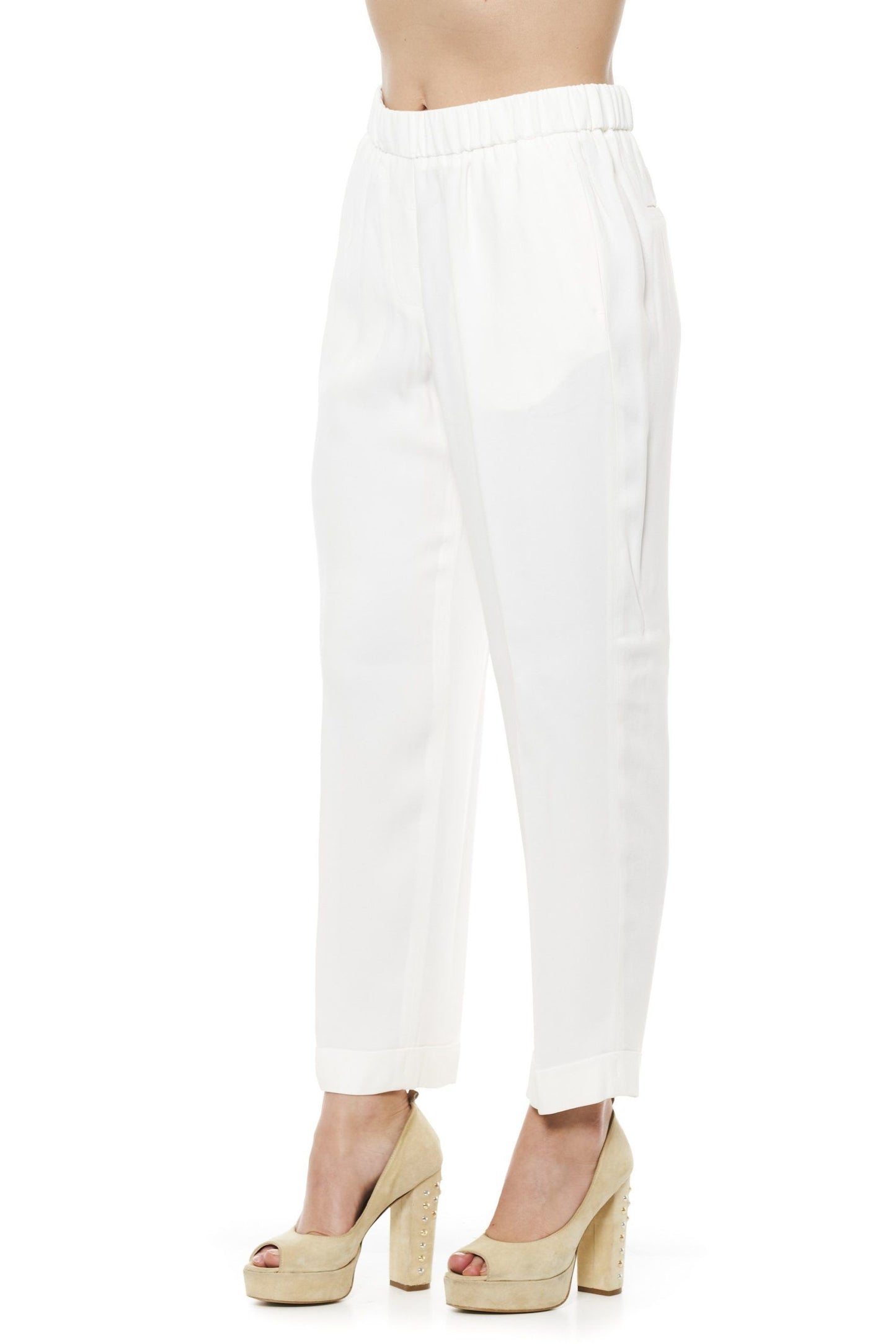 Peserico White Acetate Women Pant