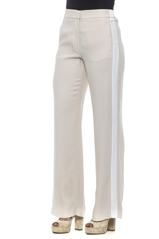 Peserico Beige Acetate Women Palazzo Pants