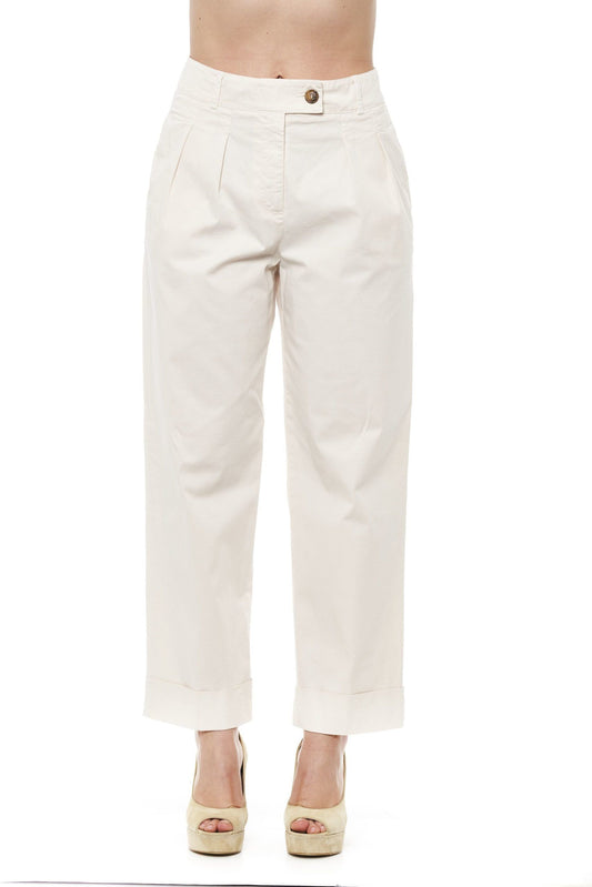 Peserico Beige Cotton Women Palazzo Pants