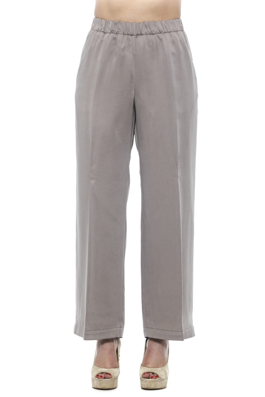 Peserico Beige Tencel Women Palazzo Pant