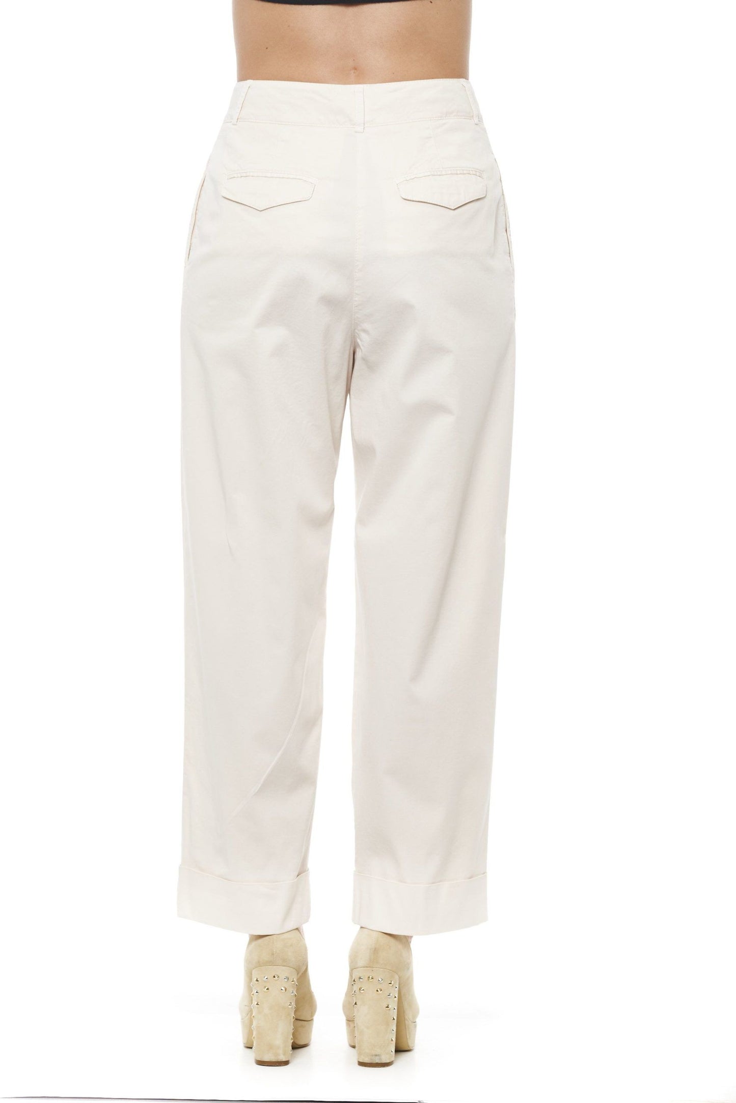 Peserico Beige Cotton Women Palazzo Pants