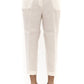 Peserico White Linen Women Trouser