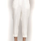 Peserico White Linen Women Trouser