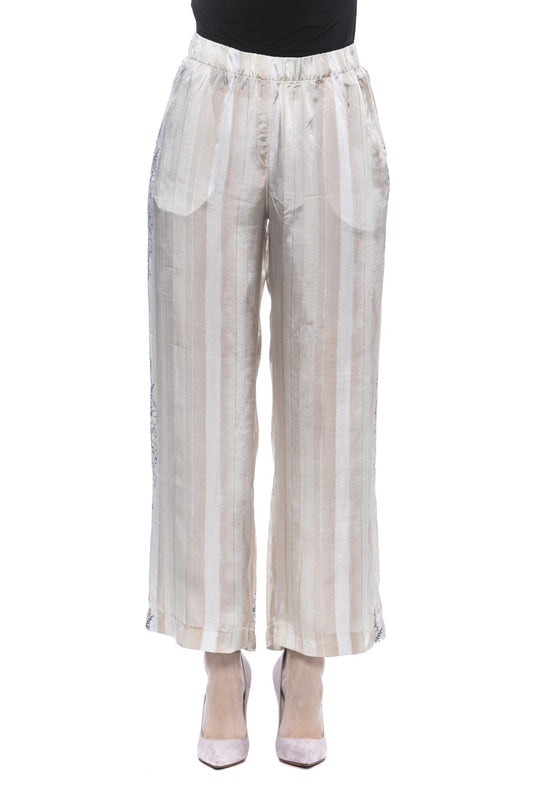 Peserico Beige Viscose Women Palazzo Pants