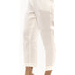 Peserico White Linen Women Trouser