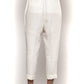 Peserico White Linen Women Trouser