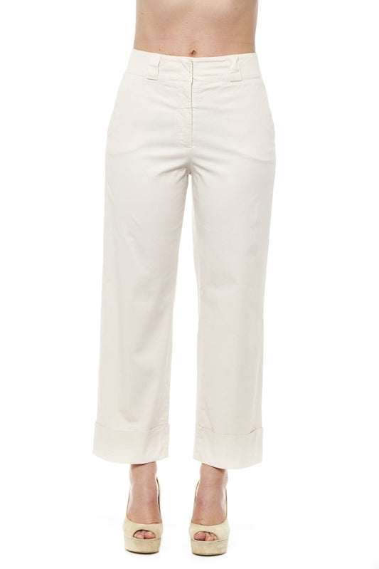 Peserico Beige Cotton Women Palazzo Pant