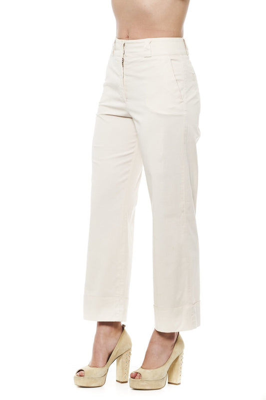 Peserico Beige Cotton Women Palazzo Pant