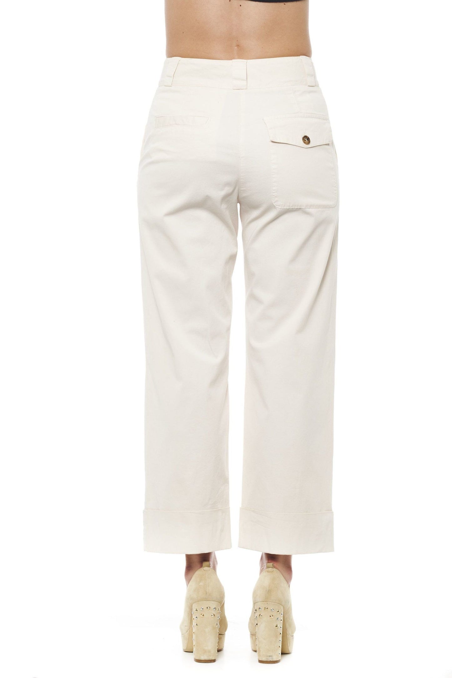 Peserico Beige Cotton Women Palazzo Pant