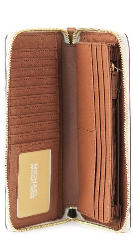 Michael Kors Jet Set Travel Large Vanilla Signature Continental Wristlet Wallet