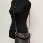 COACH Mollie 22 Small Brown Black Coated Canvas Bucket Crossbody Handbag