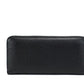 Michael Kors Jet Set Travel Large Black Leather Silver Continental Wrist Wallet