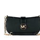 Michael Kors Carmen Small Black Saffiano Leather Pouchette Handbag Purse Bag