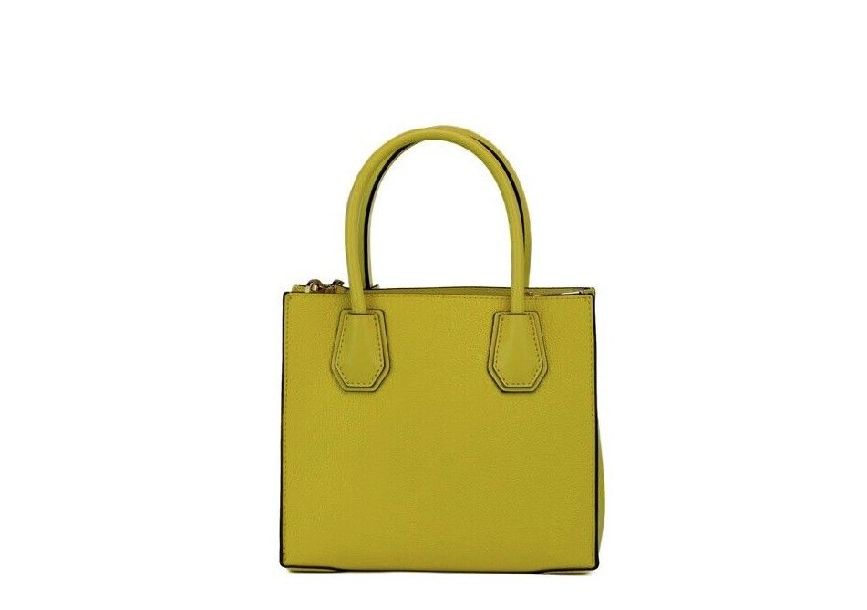 Michael Kors Mercer Medium Sunshine Pebble Leather Messenger Crossbody Handbag