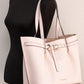 Michael Kors Emilia Large East West Powder Blush Pebbled Leather Tote Handbag Pink