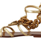 Dolce & Gabbana Chic Gladiator Flats with Heart and Chain Accents