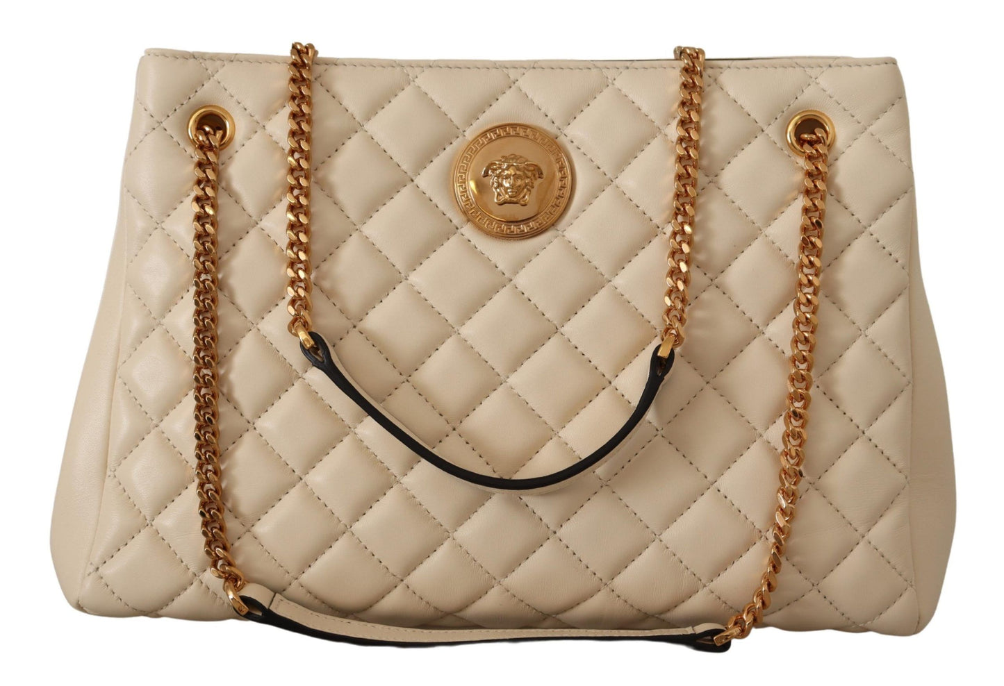 Versace Ethereal White Nappa Tote - Chic Elegance Personified