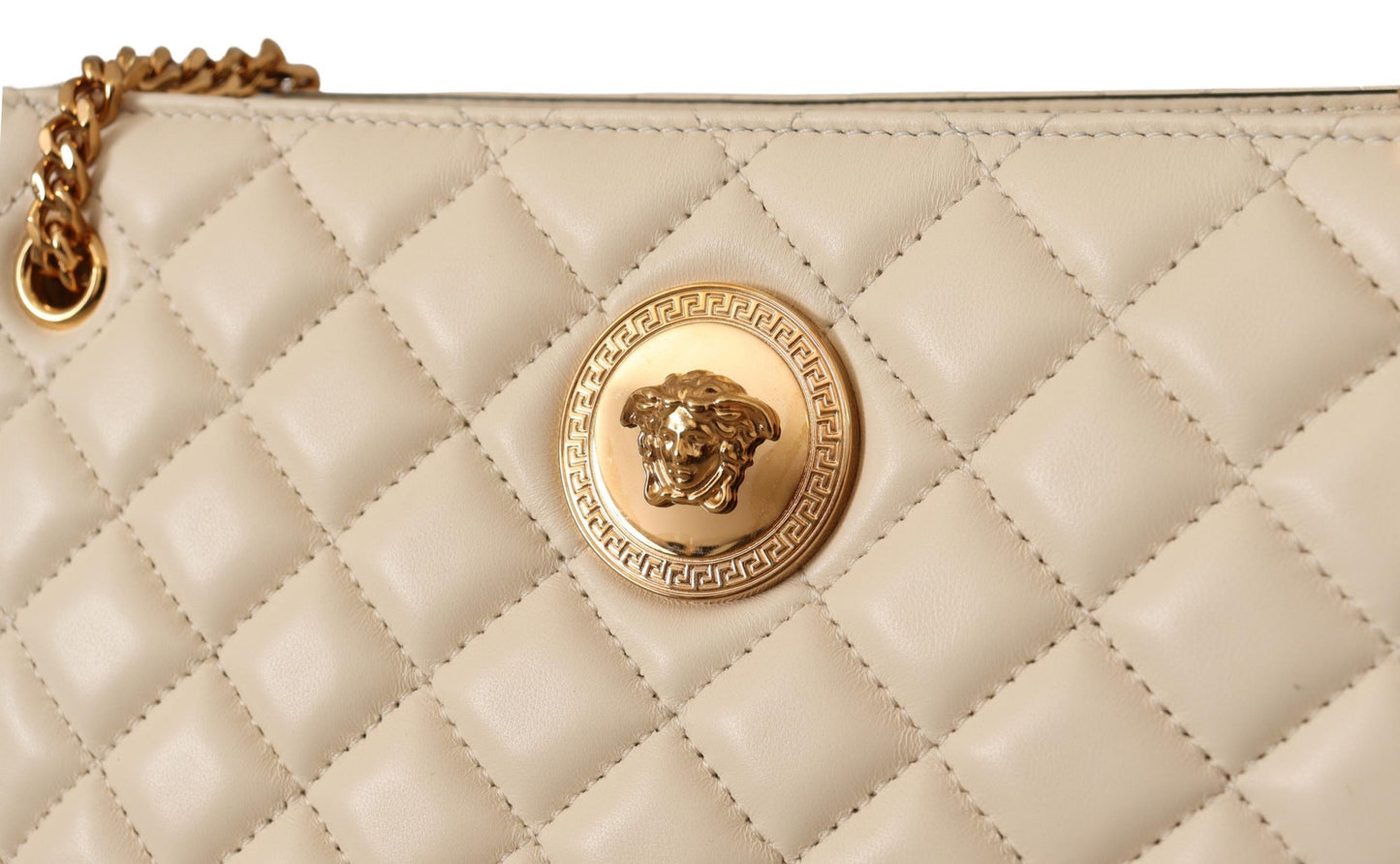 Versace Ethereal White Nappa Tote - Chic Elegance Personified