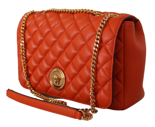 Versace Elegant Red Nappa Leather Shoulder Bag