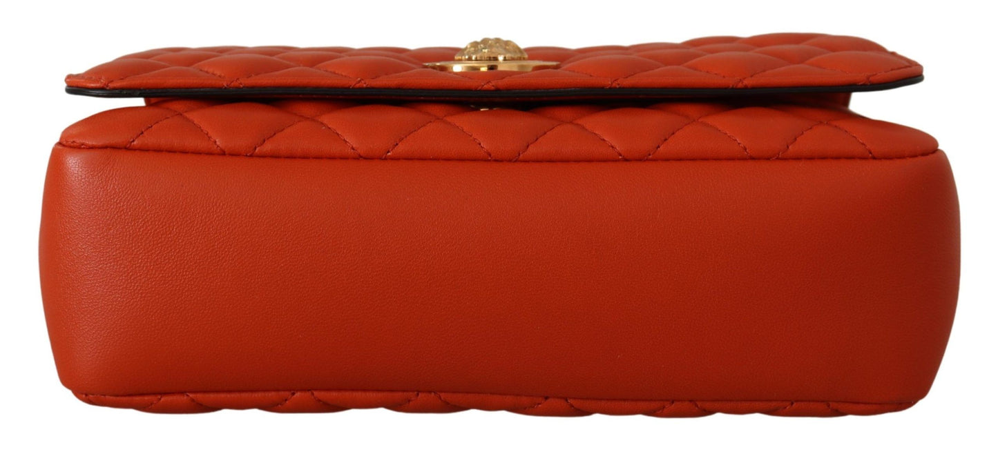 Versace Elegant Red Nappa Leather Shoulder Bag