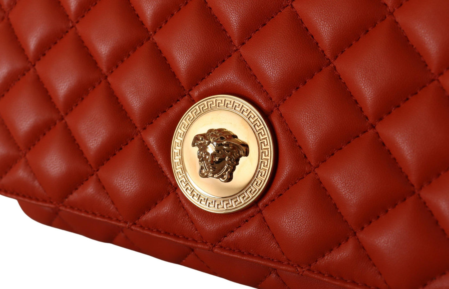 Versace Elegant Red Nappa Leather Shoulder Bag