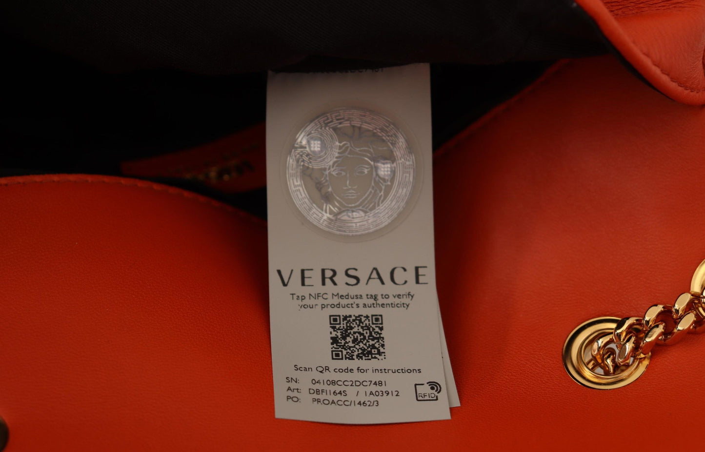 Versace Elegant Red Nappa Leather Shoulder Bag