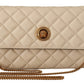 Versace Elegant White Nappa Leather Evening Shoulder Bag