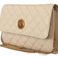 Versace Elegant White Nappa Leather Evening Shoulder Bag