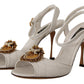 Dolce & Gabbana Devotion White & Gold Heeled Sandals