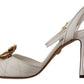 Dolce & Gabbana Devotion White & Gold Heeled Sandals