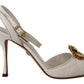 Dolce & Gabbana Devotion White & Gold Heeled Sandals