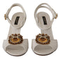 Dolce & Gabbana Devotion White & Gold Heeled Sandals