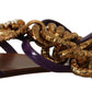 Dolce & Gabbana Purple Heart Chain Gladiator Flats