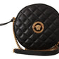 Versace Elegant Round Nappa Leather Shoulder Bag