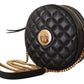 Versace Elegant Round Nappa Leather Shoulder Bag